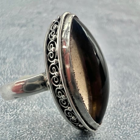 【ガウリシャンカール産】天然ヒマラヤスモーキークォーツ シルバー925デザインリング/GauriShankar Smoky Quartz Silver925 Design Ring