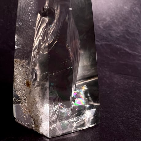 【ガネッシュヒマール産】レインボー入り天然ヒマラヤ水晶ポリッシュポイント/Ganesh Himal Rainbow In Himalayan Quartz Polish Point