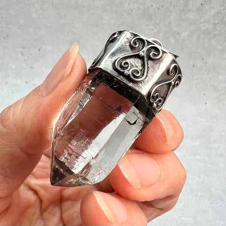 【ガネッシュヒマール産】天然ヒマラヤ水晶 シルバー925ペンダントトップ/Ganesh Himal Himalayan Quartz S/V925 Pendant Top