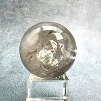 【ガウリシャンカール産】ナチュラルレインボーイン天然スモーキーヒマラヤ水晶丸玉/GauriShankar Natural Rainbow In Smoky Quartz Sphere