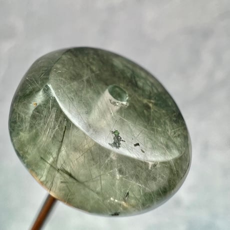 【ガネッシュヒマール産】アクチノライトイン天然ヒマラヤ水晶 タイヤ型ビーズ②/Ganesh Himal Actinolite in Himalayan Quartz Tire beads