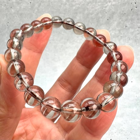 【ガウリシャンカール産】"手磨き加工"天然ヒマラヤスモーキークォーツブレスレット8mm内径16/Gaurishankar Himalayan Smoky Quartz Bracelet