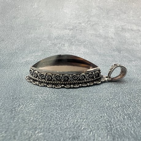 【ガウリシャンカール産】天然ヒマラヤスモーキークォーツ シルバー925ペンダントトップ/GauriShankar Smoky Quartz Silver925 Pendant Top
