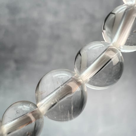 【ガネッシュヒマール産】"手磨き"天然ヒマラヤ水晶ブレスレット/Ganesh Himal Himalayan Quartz Bracelet
