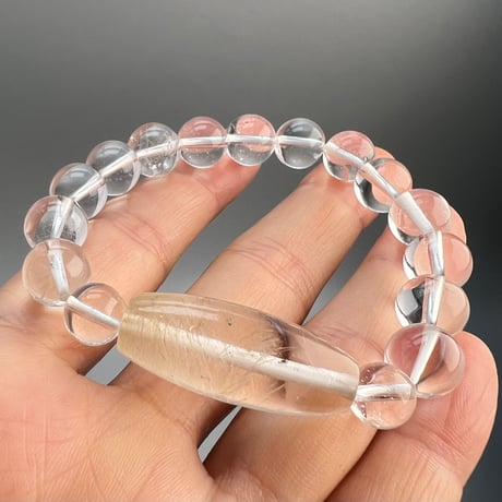 【ガネッシュヒマール産】"手磨き加工"ヒマラヤ水晶 デザインブレスレット/GaneshHimal Design Bracelet