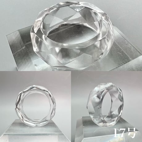 【ガネッシュヒマール産】天然ヒマラヤ水晶ファセットリング(16号〜19.5号) /Ganesh Himal Himalayan Quartz Facet Ring
