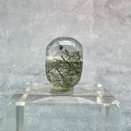 【ガネッシュヒマール産】アクチノライトイン天然ヒマラヤ水晶 タイヤ型ビーズ⑦/Ganesh Himal Actinolite in Himalayan Quartz Tire beads