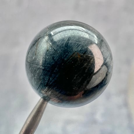 【ガネッシュヒマール産】アクチノライトイン天然ヒマラヤ水晶ビーズ⑦/Ganesh Himal Actinolite in Himalayan Quartz beads