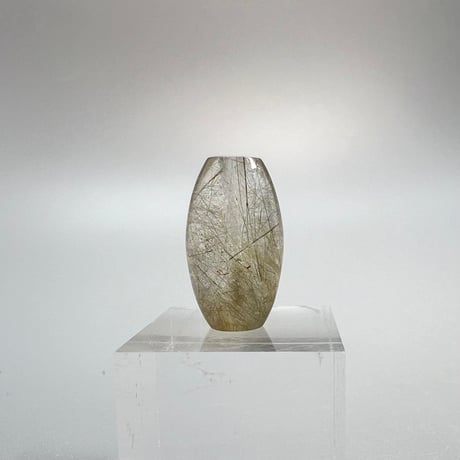 【ガネッシュヒマール産】アクチノライトイン天然ヒマラヤ水晶 樽型ビーズ/Ganesh Himal Actinolite in Himalayan Quartz barrel beads