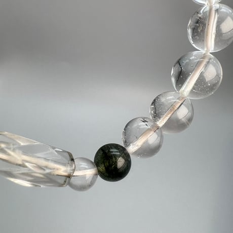 【デザインブレスレット】カイラス×ガネッシュヒマール天然ヒマラヤ水晶デザインブレスレット/Kailash×Ganesh Himal Himalayan Quartz Design Bracelet