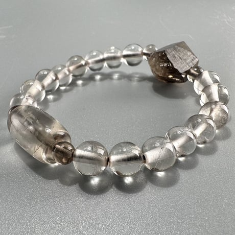 ガウリシャンカール産天然ヒマラヤスモーキークォーツ デザインブレスレット1️⃣ Gaurishankar SmokyQuartz Design Bracelet