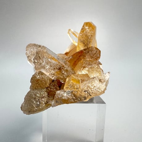 【ガネッシュヒマール産】リモナイトインヒマラヤ水晶クラスター/Ganesh Himal Limonite in Himalayan Quartz Cluster