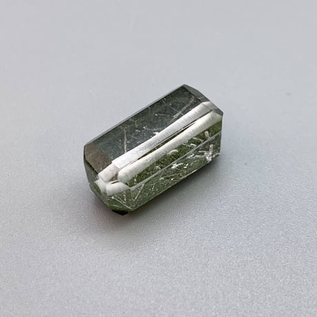 Mt.Fuji浄化🗻 【ガネッシュヒマール産】クローライトインヒマラヤ水晶"手磨き加工"スクエアビーズ2P1⃣/Ganesh Himal Chlorite  in Himalayan Quartz