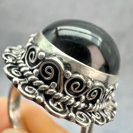 【ガウリシャンカール産】天然ヒマラヤスモーキークォーツ シルバー925デザインリング/GauriShankar Smoky Quartz Silver925 Design Ring