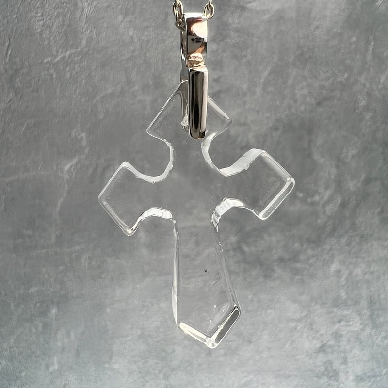 ガネッシュヒマール産】天然ヒマラヤ水晶クロスペンダントトップ②