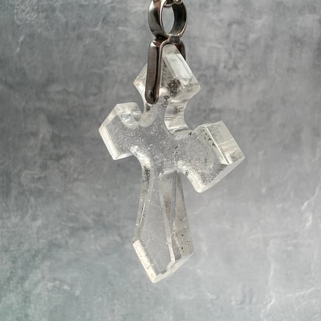 【ガネッシュヒマール産】天然ヒマラヤ水晶クロスペンダントトップ④/Ganesh Himal Himalayan Quartz Cross Pendant Top