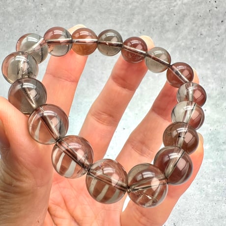 【ガウリシャンカール産】天然ヒマラヤスモーキークォーツブレスレット11mm内径16.5/Gaurishankar Himalayan Smoky Quartz Bracelet