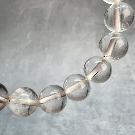 【ガネッシュヒマール産】天然ヒマラヤ水晶ブレスレット8mm内径15cm①/Ganesh Himal Himalayan Quartz Bracelet