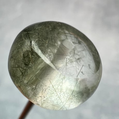 【ガネッシュヒマール産】アクチノライトイン天然ヒマラヤ水晶 タイヤ型ビーズ④iGanesh Himal Actinolite in Himalayan Quartz Tire beads