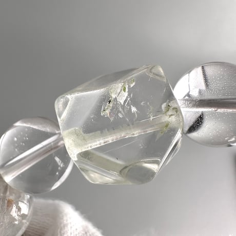 【デザインブレスレット】カイラス産"手磨き"天然ヒマラヤ水晶/Kailash Himalayan Quartz Design Bracelet