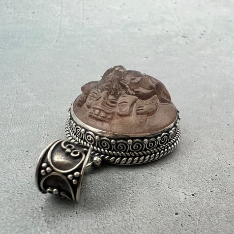 【ガウリシャンカール産】天然ヒマラヤスモーキークォーツ"ガネーシャ様"ペンダントトップ②/Gaurishankar Himalayan Smoky Quartz "Ganesha" pendant