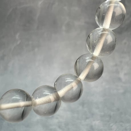 【ガネッシュヒマール産】"手磨き"天然ヒマラヤ水晶ブレスレット8mm内径17cm/Ganesh Himal Himalayan Quartz Bracelet
