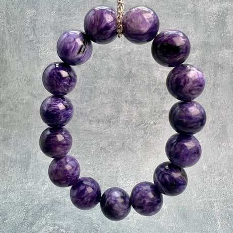 チャロアイトブレスレット14mm内径17cm/Charoite Bracelet