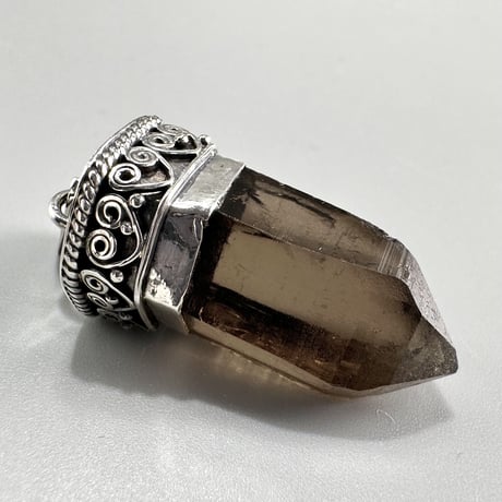 【ガウリシャンカール産】天然ヒマラヤスモーキークォーツ シルバー925ペンダントトップ/GauriShankar Himalayan Smoky Quartz S/V925Pendant Top