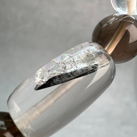 【デザインブレスレット】ガネッシュヒマール×ガウリシャンカール天然ヒマラヤ水晶/Ganesh Himal×GauriShankar Himalayan Quartz Design Bracelet