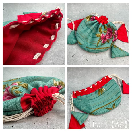 "Thaili" handmade in Nepal🇳🇵A-①〜⑦ "タイリ(巾着袋)"ネパール産ハンドメイド