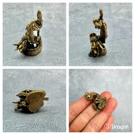 真鍮製ミニ置物【縁起物】A/Brass Mini Statue "Good luck charm"