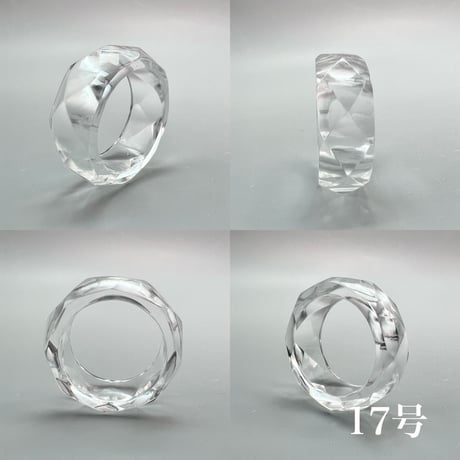 【ガネッシュヒマール産】天然ヒマラヤ水晶ファセットリング(16号〜19.5号) /Ganesh Himal Himalayan Quartz Facet Ring