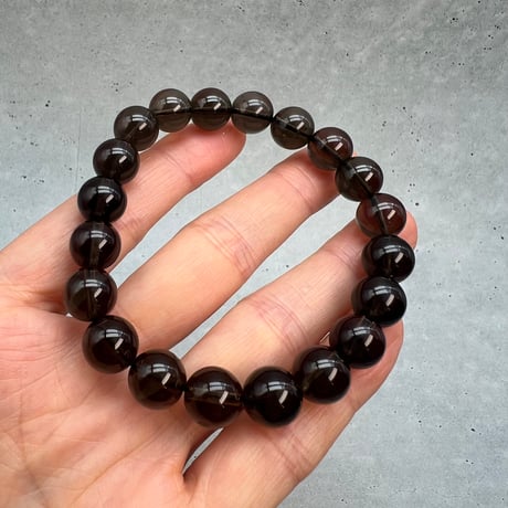 ハイクオリティ【ガウリシャンカール産】天然ヒマラヤスモーキークォーツブレスレット(10mm内径17cm)/Gaurishankar Himalayan Smoky Quartz Bracelet