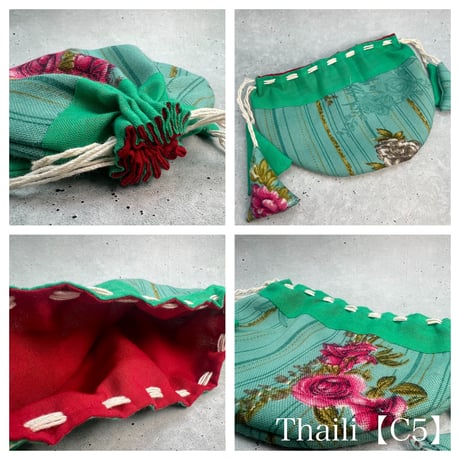 "Thaili" handmade in Nepal🇳🇵C-①〜⑧ "タイリ(巾着袋)"ネパール産ハンドメイド