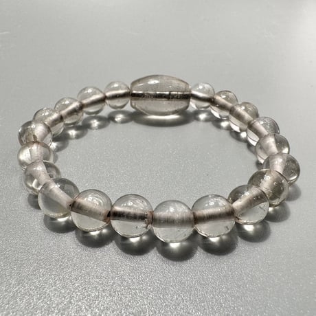 ガウリシャンカール産"手磨き加工"天然ヒマラヤスモーキークォーツデザインブレスレット① 内径14/Gaurishankar Himalayan Smoky Quartz Design Bracelet