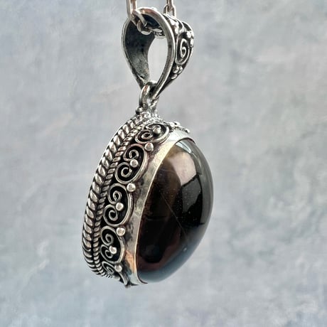 【ガウリシャンカール産】天然ヒマラヤスモーキークォーツ シルバー925ペンダントトップ/GauriShankar Smoky Quartz Silver925 Pendant Top