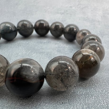 【ガネッシュヒマール産】アクチノライトイン天然ヒマラヤ水晶ブレスレット⑥/Ganesh Himal Actinorite in Himalayan Quartz Bracelet
