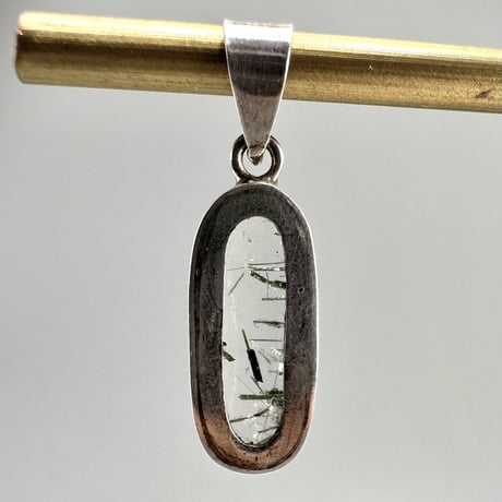 【ガネッシュヒマール産】アクチノライトイン天然ヒマラヤ水晶 シルバー925ペンダントトップ/ Ganesh Himal Actinolite in Himalayan Quartz