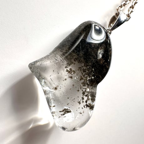 【ガネッシュヒマール産】クローライトイン天然ヒマラヤ水晶ハート型ペンダントトップ/GaneshHimal Chlorite in Himalayan Quartz Heart Pendant Top