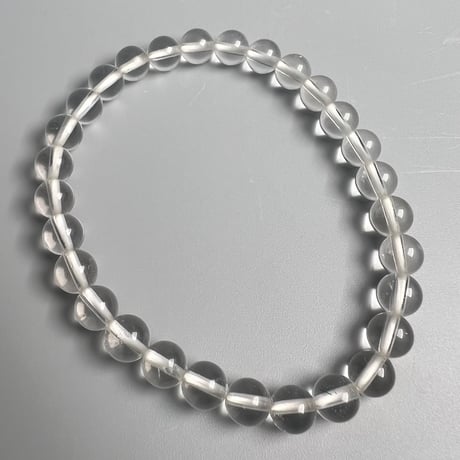 【カイラス産】"手磨き加工"天然ヒマラヤ水晶ブレスレット6mm内径15cm/Kailash Himalayan Quartz Bracelet