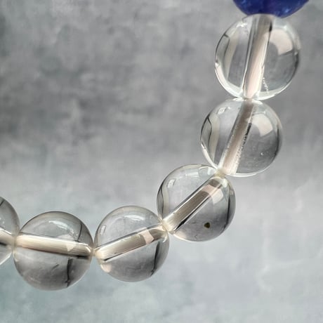 【デザインブレスレット】ガネッシュヒマール産ヒマラヤ水晶×タンザナイトデザインブレスレット②/Ganesh Himal Himalayan Quartz+Tanzanite