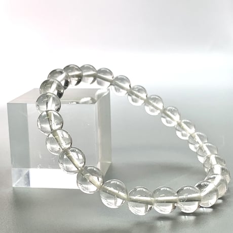 ガネーシュヒマール産天然ヒマラヤ水晶ブレスレット8mm内径17cm/Ganesh Himal Himalayan Quartz Bracelet