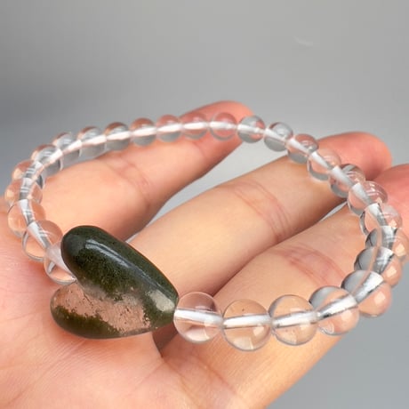 ハイクオリティー【ガネッシュヒマール産】天然ヒマラヤ水晶 デザインブレスレット/High Qualit Ganesh Himal Himalayan Quartz Design Bracelet