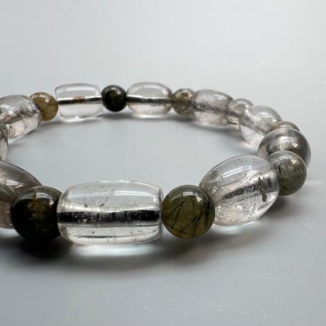 【デザインブレスレット】ガネッシュヒマール産&ガウリシャンカール産天然ヒマラヤ水晶/Ganesh Himal&Gaurishankar Himalayan Quartz Design Bracelet