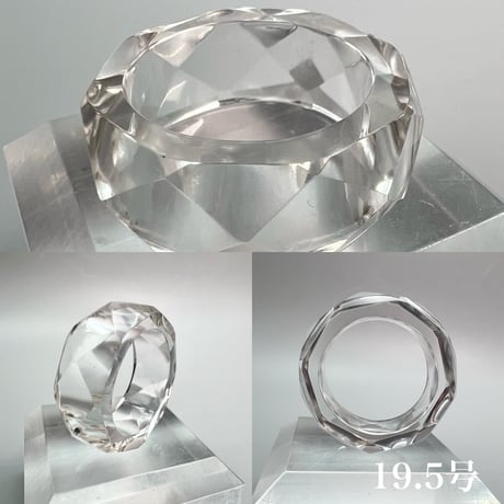 【ガネッシュヒマール産】天然ヒマラヤ水晶ファセットリング(16号〜19.5号) /Ganesh Himal Himalayan Quartz Facet Ring