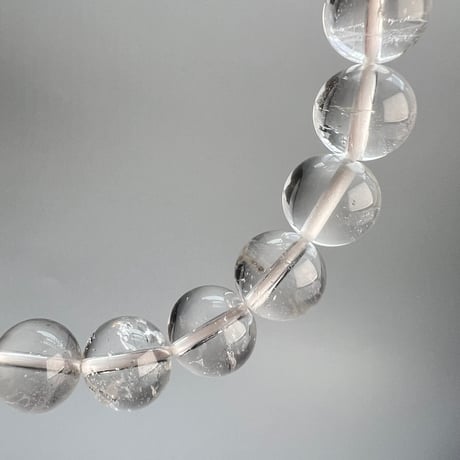 【カイラス産】"手磨き加工"天然ヒマラヤ水晶ブレスレット(10mm内径17cm)②/Kailash Himalayan Quartz Bracelet