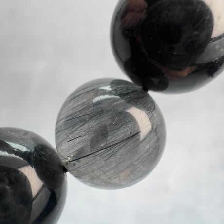【ガネッシュヒマール産】アクチノライトイン天然ヒマラヤ水晶ブレスレット/Ganesh Himal Actinorite in Himalayan Quartz Bracelet