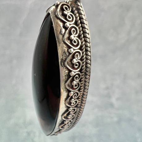 【ガウリシャンカール産】天然ヒマラヤスモーキークォーツ シルバー925ペンダントトップ/GauriShankar Smoky Quartz Silver925 Pendant Top