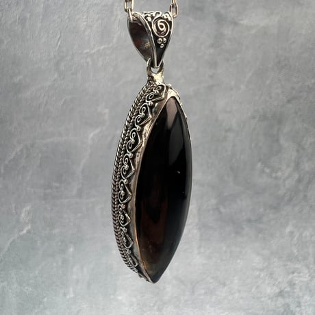 【ガウリシャンカール産】天然ヒマラヤスモーキークォーツ シルバー925ペンダントトップ/GauriShankar Smoky Quartz Silver925 Pendant Top