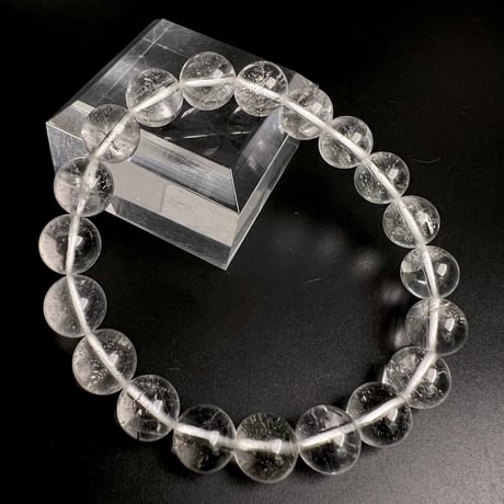 【アンナプルナ産】"手磨き加工"天然ヒマラヤ水晶ブレスレット②10mm内径17cm/Annapurna Himalayan Quartz Bracelet